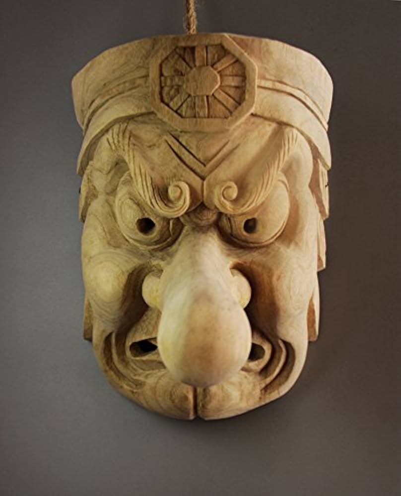 Amazon.com: H028-23*15*18cm Hand Carved Wood Japanese NOH